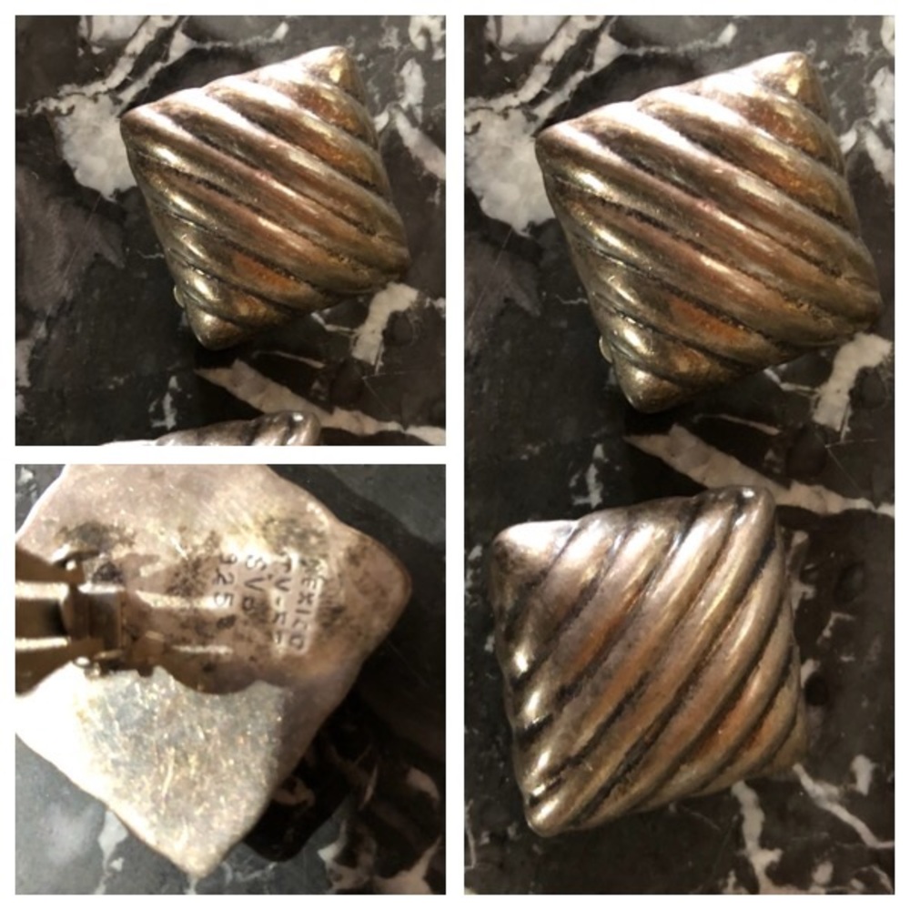 Sterling Silver Vintage Clip On Earrings